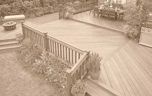 sepia photo of a deck built by Envision Property Services