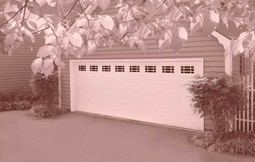 sepia photo of a garage door